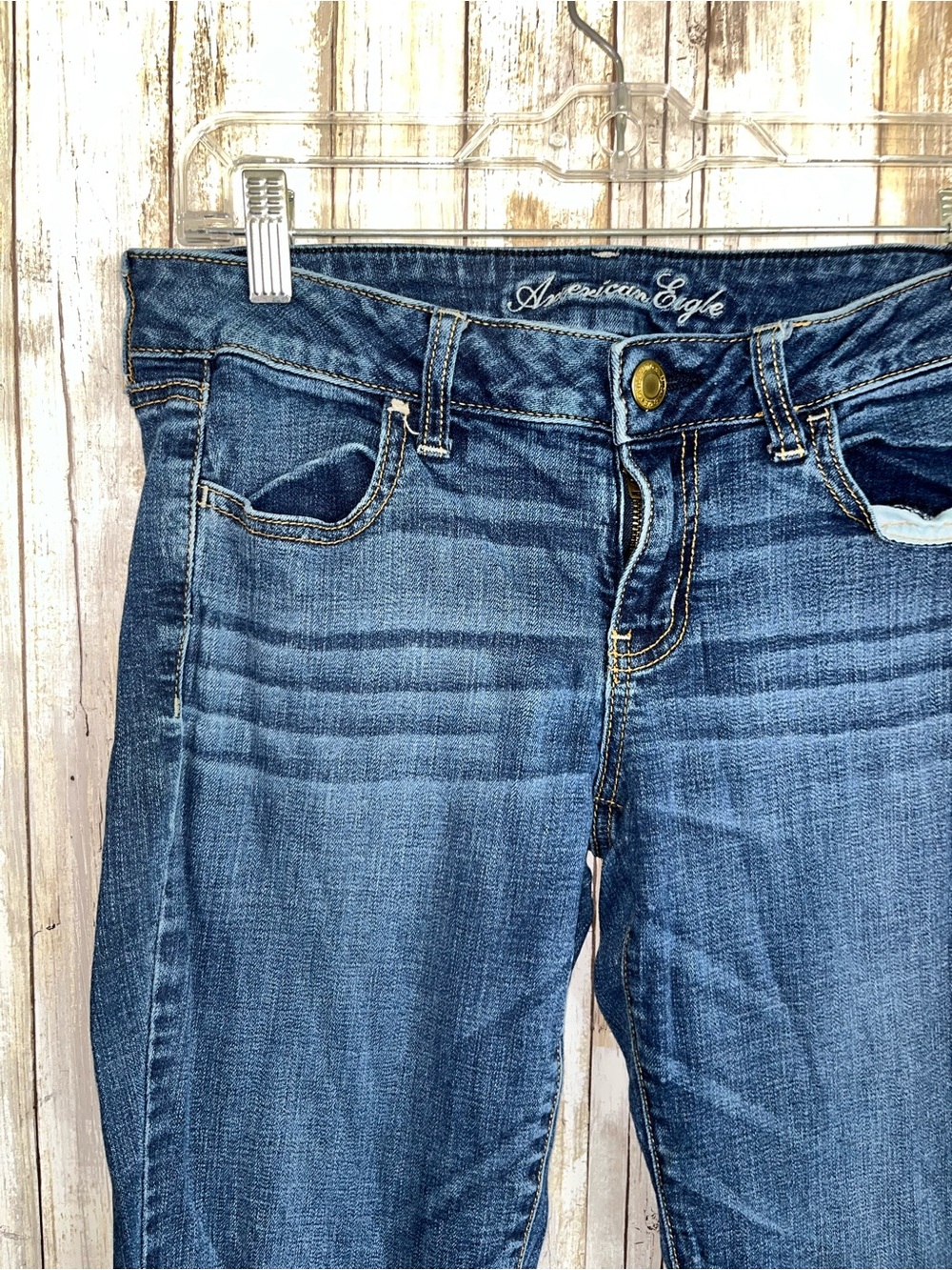 American Eagle Jegging Jeans Size 10 Stretch Skinny Medium Wash Denim - Picture 2 of 5